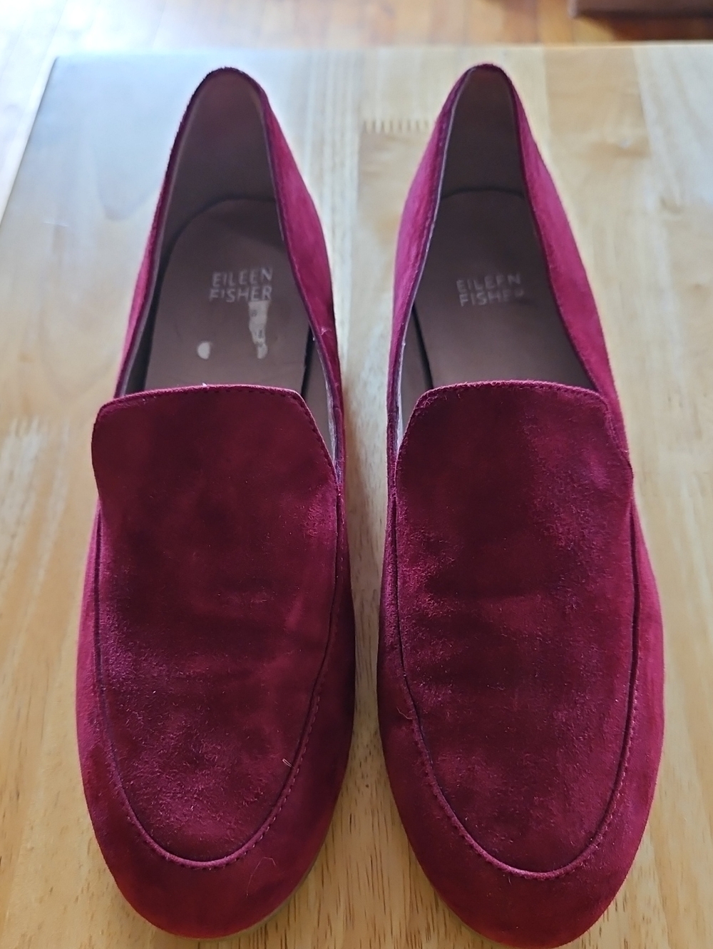 Eileen Fisher Deep Burgundy Suede Loafers